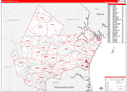 Rockingham Wall Map Red Line Style