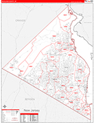 Rockland Wall Map Red Line Style