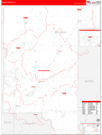 Rogers County Wall Map Red Line Style