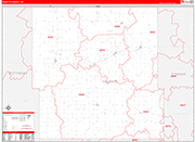 Rolette Wall Map Red Line Style
