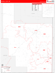 Roosevelt County Wall Map Red Line Style