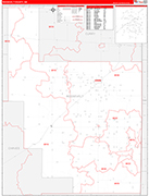 Roosevelt County Wall Map Red Line Style