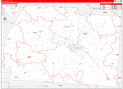 Ross County Wall Map Red Line Style