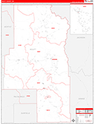 Routt Wall Map Red Line Style