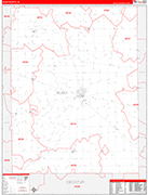 Rush Wall Map Red Line Style