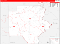 Russell County Wall Map Red Line Style