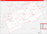 Russell County Wall Map Red Line Style