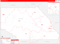 Saguache County Wall Map Red Line Style