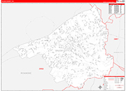 Salem County Wall Map Red Line Style