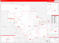 Saline County Wall Map Red Line Style