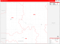 Sanborn County Wall Map Red Line Style