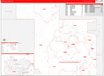 Sandoval County Wall Map Red Line Style