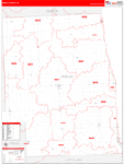 Sanilac County Wall Map Red Line Style