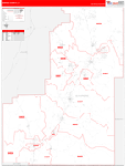 Sanpete County Wall Map Red Line Style