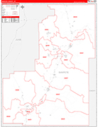 Sanpete County Wall Map Red Line Style