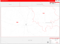 Schleicher County Wall Map Red Line Style