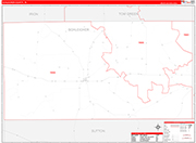 Schleicher County Wall Map Red Line Style
