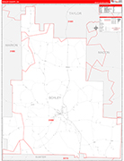 Schley County Wall Map Red Line Style