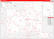 Schuyler Wall Map Red Line Style