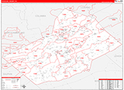 Schuylkill Wall Map Red Line Style