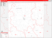 Scotland County Wall Map Red Line Style