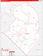Scotland County Wall Map Red Line Style