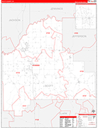 Scott Wall Map Red Line Style