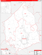 Scott County Wall Map Red Line Style