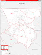 Scott County Wall Map Red Line Style