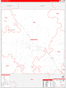 Scurry County Wall Map Red Line Style
