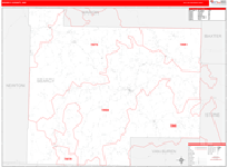 Searcy County Wall Map Red Line Style