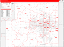 Sedgwick County Wall Map Red Line Style