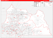 Seminole County Wall Map Red Line Style