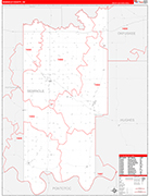 Seminole County Wall Map Red Line Style