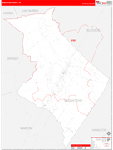 Sequatchie County Wall Map Red Line Style