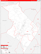 Sequatchie Wall Map Red Line Style
