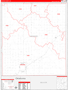 Seward County Wall Map Red Line Style