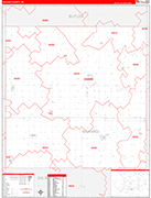 Seward County Wall Map Red Line Style