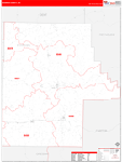 Shannon County Wall Map Red Line Style
