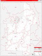 Sharp County Wall Map Red Line Style
