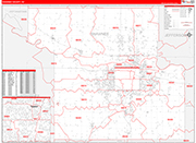 Shawnee County Wall Map Red Line Style