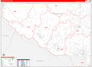 Sherburne County Wall Map Red Line Style