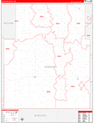 Sheridan Wall Map Red Line Style
