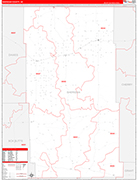 Sheridan County Wall Map Red Line Style