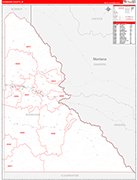 Shoshone Wall Map Red Line Style