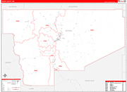 Sierra County Wall Map Red Line Style