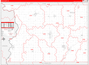 Sioux County Wall Map Red Line Style