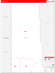 Sioux Wall Map Red Line Style