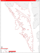 Sitka County Wall Map Red Line Style