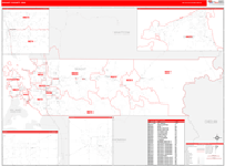 Skagit Wall Map Red Line Style
